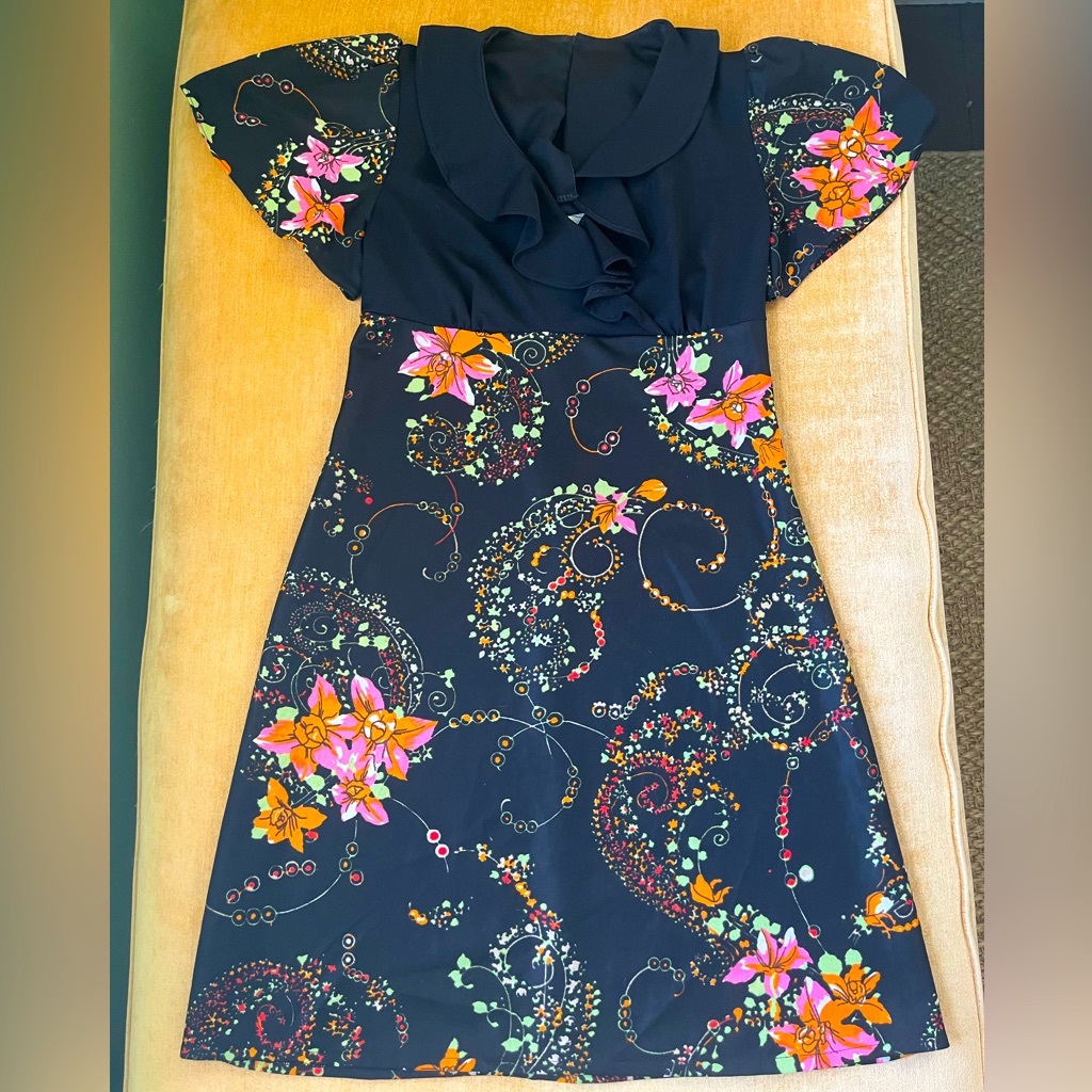Vintage 70s A-Like Floral Dress